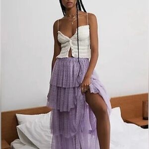 Free People Let's Go Girls Convertible Slip / Lace Maxi Skirt